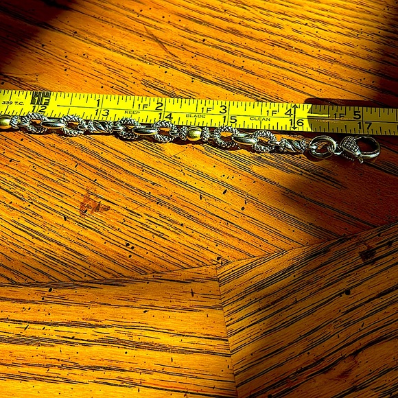 AuthenticJudithRipka Heart ChainStamped JR,TWO forVS2 RealDiamonds,18K Gold&.925 - Picture 5 of 9